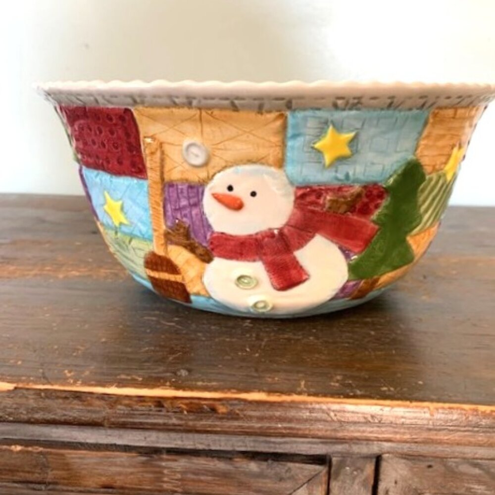 Sapota Ceramic Snowman Bowl